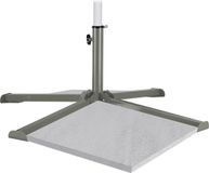 Merkloos Relaxdays parasolvoet, voor tegels van 40x40 cm, inklapbare kruisvoet, voor parasolstokken van 25-35 mm, grijs