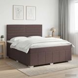vidaXL Boxspringbed met matras Donkerbruin 140 x 200 cm Stof