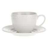 LA PORCELAINE BLANCHE - Lot de 6 tasses à café avec soucoupe Colline