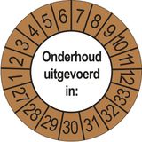 Merkloos / Sans marque Ricard Keuringsstickers Onderhoud Uitgevoerd 2027 | 50 stuks, Ø 35 mm | Buiten Bruin