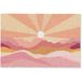 Rose Paillasson Montagnes - Abstrait - Rayons De Soleil 60x40 cm