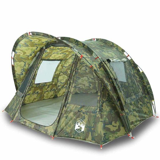 vidaXL Tunneltent 2-persoons waterdicht camouflage polyester groen