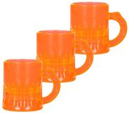 Merkloos Shotglas - 25x - UV fluor oranje - met handvat - 25 ml