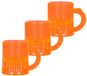 Merkloos Shotglas - 25x - UV fluor oranje - met handvat - 25 ml