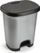Plasticforte Pedaalemmer - zilver/zwart - 18 liter - 33 x 28 x 40 cm - kunststof
