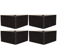 Margot Black Wood Hoekset met 4 poten voor lattenbodem, hout, wengé, 15 x 15 x 11 cm