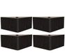 Margot Black Wood Hoekset met 4 poten voor lattenbodem, hout, wengé, 15 x 15 x 11 cm