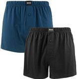 Hugo Boss BOSS jersey 2P wijde boxershorts zwart & blauw
