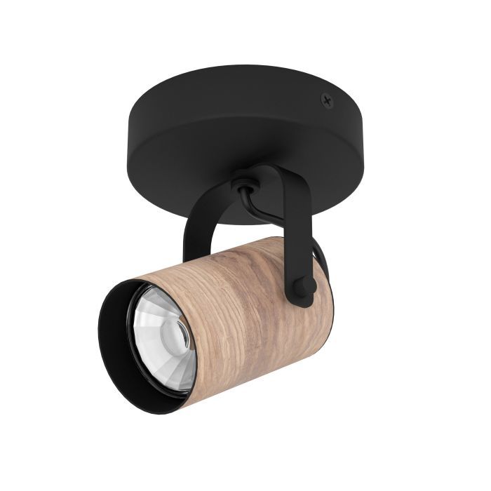 EGLO Cayuca - Plafondspot - GU10 - 3W - Hout - Zwart