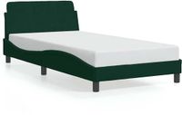 vidaXL Cadre de lit "Dover" 100x200 cm velours vert foncé