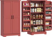 HOMCOM Voorraadkast - Hout - 60x40x120cm - Rood