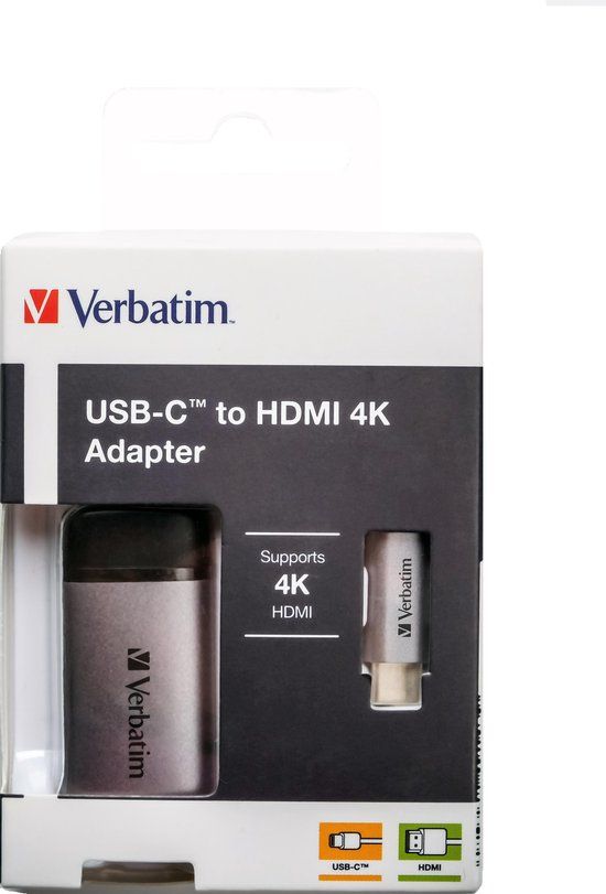 Verbatim 49143 USB-C Adapter - 0.1m - Grijs