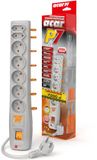 Acar P7 Serie - Stroomverdeler - 5,0m - 7 Stopcontacten - Grijs