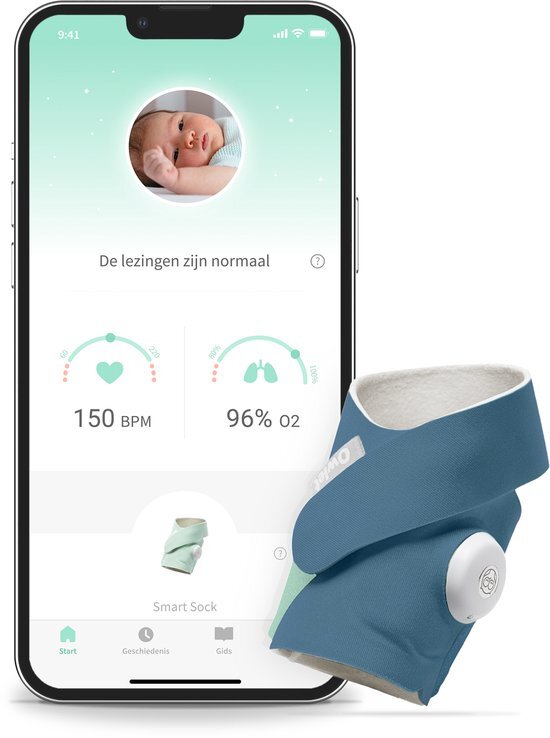 Owlet Smart Sock 3 - Babymonitor / Babyfoon met Zuurstof- &amp; Hartslagmeter (0-18 maanden) - Blauw