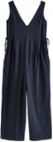 Next Dames Jersey Petite Jumpsuit met V-hals - Bleu Marine