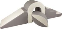 Viking Choice Schuimblokken speelgoed - met foam blokken glijbaan - en brug - grijs, wit