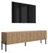 3E 3xE living.com 3xE living TV-meubel op poten 170 cm, geribbelde voorkant, ambachtelijke eiken/zwarte rechte poten