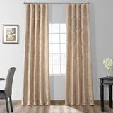 HPD Half Price Drapes Designer damast gordijnen voor kamerdecoraties faux zijde 50 x 108 (1 paneel), JQCH-20122011-108, beige en goud