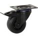 Meso Zwenkwiel rubber met rem zwart 100mm - 75kg draagvermogen