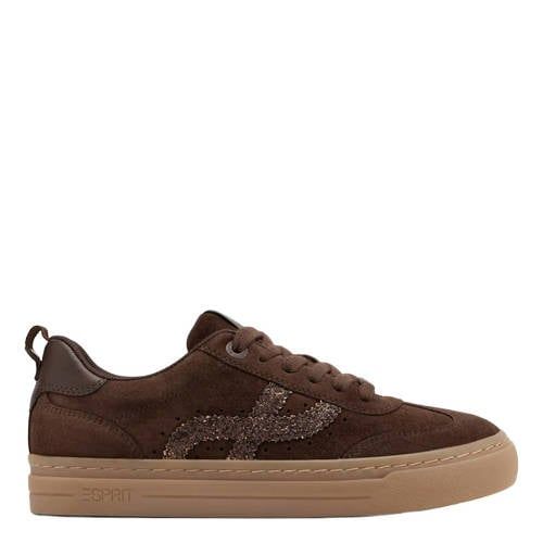 ESPRIT suède sneakers - bruin