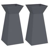 vidaXL Pilarenbak - 2 stuks - Antraciet - 35 x 35 x 73 cm - Metaal