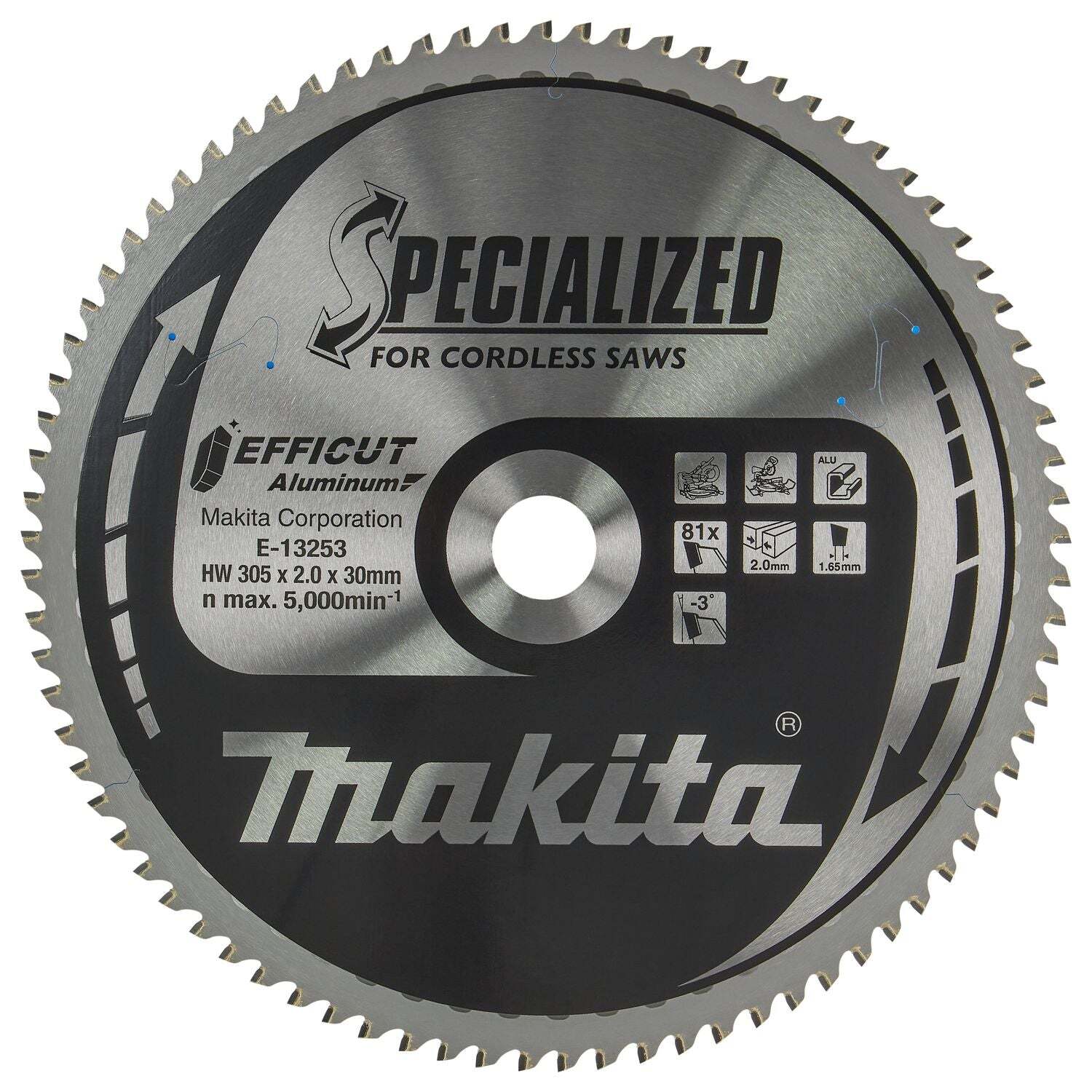 Makita E-13253 Afkortzaagblad voor Aluminium | Efficut | Ø 305mm Asgat 30mm 81T