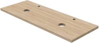 Tiger S-Line Wastafelblad - 119,8x45,2x2,5 cm - Licht Eiken - 2 Kraangaten