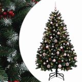 vidaXL Kunstkerstboom groen met kerstballen 150 cm 150 LED's Warmwit