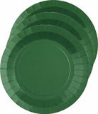 Santex Feest gebaksbordjes - donkergroen - 20x - karton - 17 cm - rond