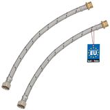 KOTARBAU® 2 Stuks - Flexibele Aansluitslang 3/8"x3/8" - Sanitaire Aansluitslang 40 cm