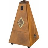 Wittner Metronoom Taktell - Piramidevorm - Systeem Maelzel - Serie 810 - Massief houten behuizing - Met bel - Notenbruin hoogglans 813 - Mechanisch opwindbaar - Geen batterijen nodig - Made in Germany