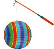 Merkloos Lampionstokje 40 cm - met lampion - regenboog kleuren - D25 cm - Sint Maarten
