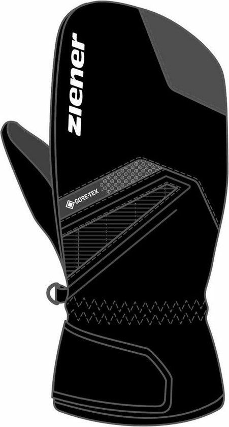 Ziener Gunaro GTX Mitten Ski Gloves - Black - Men - Size 8.5 - Waterproof