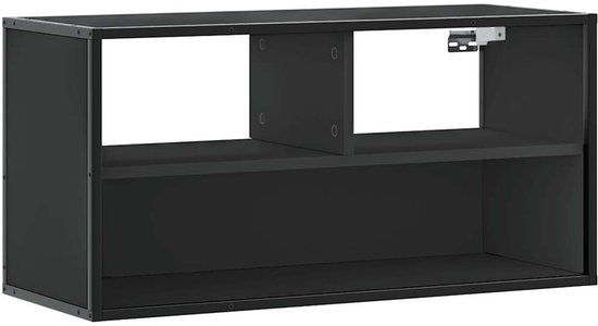 vidaXL Tv-meubel 80x31x39,5 cm bewerkt hout en metaal zwart