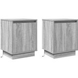Table de chevet 2 pcs cabinet de chevet table de nuit gris 39 x 34,5 x 50 cm