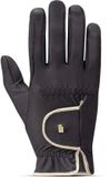 Roeckl Lona Black-Gold - Maat 8 - Paardrijhandschoenen
