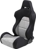 AutoStyle Sportstoel 'Eco Soft' - Zwart/Grijs - Dubbelzijdig verstelbare rugleuning - incl. sledes
