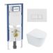 Geberit QeramiQ Dely Toiletset - 36.3x51.7cm - Geberit UP720 inbouwreservoir - rimless - diepspoel - 35mm zitting - softclose - bedieningsplaat glans wit - rechthoekige knoppen - glans wit