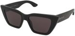 Alexander McQueen AM0507S 001 Zonnebril Dames Zwart Grijs Cat Eye