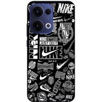 Nike Coque Pour Oppo Reno 13 5g Air Logo Graffiti Noir et Blanc