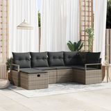 vidaXL Tuinbank Set 2 zitplaatsen Polywood Grijs