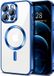 Techsuit Luxury Crystal Back Cover hoesje met MagSafe voor Apple iPhone 12 Pro Max - Transparant/Donkerblauw