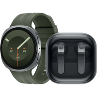 Samsung Galaxy Watch 9 5G Zilver/Groen 44mm + Samsung Galaxy Buds4 Zwart