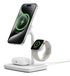 Cygnett ChargeBase 3-in-1 Magnetisch Draadloos Laadstation, Wit, Qi2 Compatibel