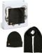 PIECES Dames Wintermuts + Sjaal Gebreid PCNIVA Giftbox Zwart