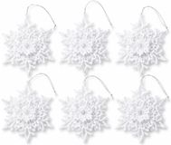 Merkloos / Sans marque Koopman International Kerstboomversiering Sneeuwvlokken - 6x stuks - 11 cm - wit - kunststof - hanger