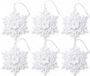 Merkloos / Sans marque Koopman International Kerstboomversiering Sneeuwvlokken - 6x stuks - 11 cm - wit - kunststof - hanger