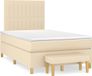 vidaXL Boxspringbed met matras, stof, crèmekleurig, 120x200 cm