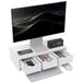 NONE Homcom Monitor Riser Desktop Monitorstandaard met 3 Laden Wit