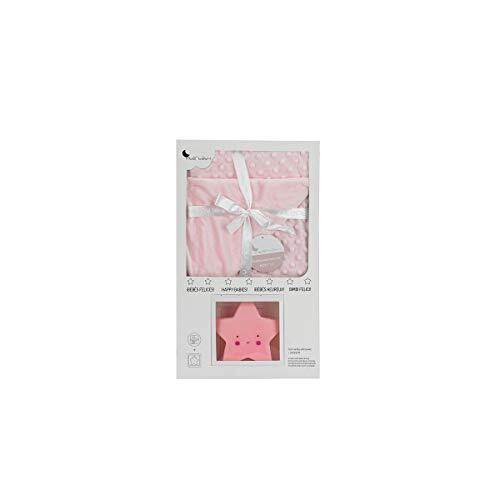 Interbaby deken met lamp junior 80 x 110 cm fleece roze 2 delig
